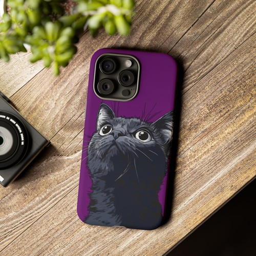 For iPhone | Samsung Galaxy | Pixel Phone Case - Black Cat Purple - Picture 41 of 255