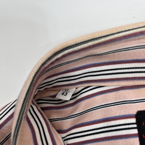 MP di Massimo Piombo Casual Dress Button Pink Stripe Shirt 43/17 Large *Read* - Picture 7 of 12