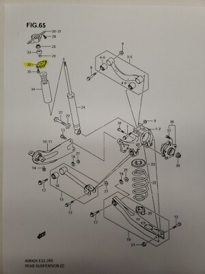 さき SUZUKI KIZASHI Cap rr shock support 41913-57L00-000 Genuine