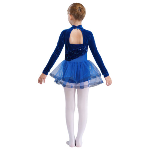 Niños Niñas Vestido Terciopelo Ropa de Baile Disfraz Apto para la Piel Lentejuelas Llamativas - Imagen 12 de 57