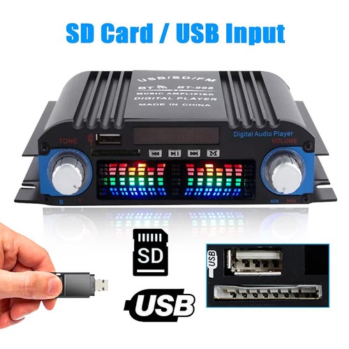 4 Channels Bluetooth Mini HiFi Power Amplifier Audio Stereo Amp Home Car FM US - Picture 5 of 27