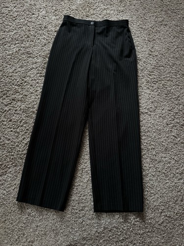 Briggs New York Black Pinstripe Dress Pants Women Size 10 Petite EUC
