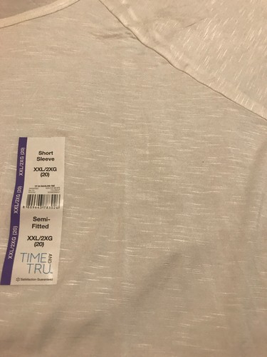 Time & Tru Women Semi-Fitted Raglan T-Shirt Tee Plus Sz 2X ( 20 ) Winter White - Picture 5 of 12