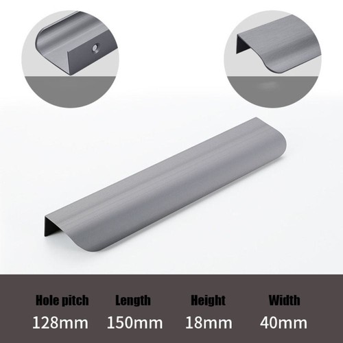 Invisible Door Handle Modern Wardrobe Cupboard Drawer Knob Kitchen Cabinet Pull - Picture 22 of 34