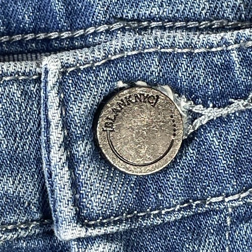 Pantalones de mezclilla para mujer en blanco NYC BlankNYC 26 cremallera lateral alta metal gótico grunge rockero de colección - Imagen 7 de 17