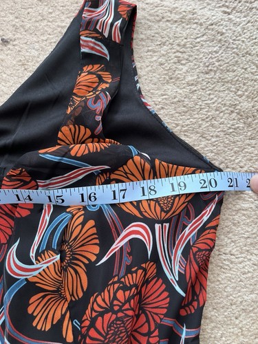 Grazia Orange & Black Floral Handkerchief Hem Maxi dress Size UK 16. BNWT - 第 7/12 張圖片