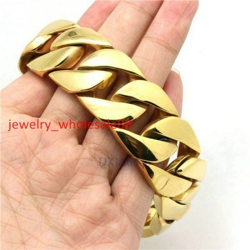 Klassisches Geschenk Herren Edelstahl riesiges Miami Kubanisches Kettenglied Armband 26mm 8,5" - Bild 1 von 3