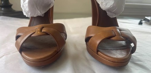 Ralph Lauren Collection lila Etikett braune High Heel Sandalen ~ 9B ~ Made in Italy - Bild 4 von 12