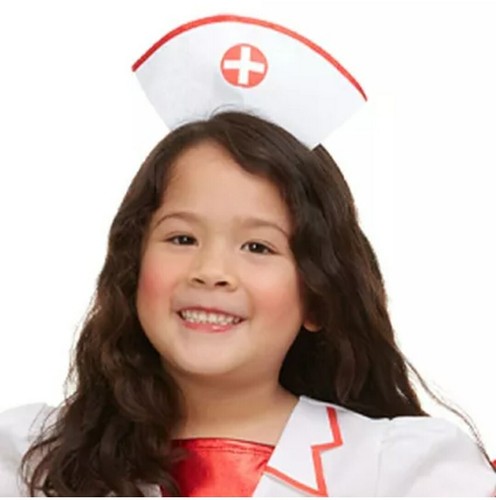 NURSE SWEETHEART HALLOWEEN COSTUME~GIRLS~LRG 12-14~DRESS/RED GLOVES/HEADBAND HAT - Picture 4 of 14