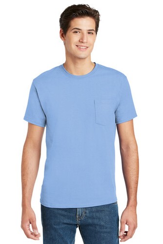 Hanes H5590 Men's US Grown Cotton Tagless Short Sleeve Pocket Tee Top T-Shirt - Picture 8 of 74