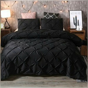 50 Polyester 50 Cotton Luscious Pintuck Fancy Design Double Black
