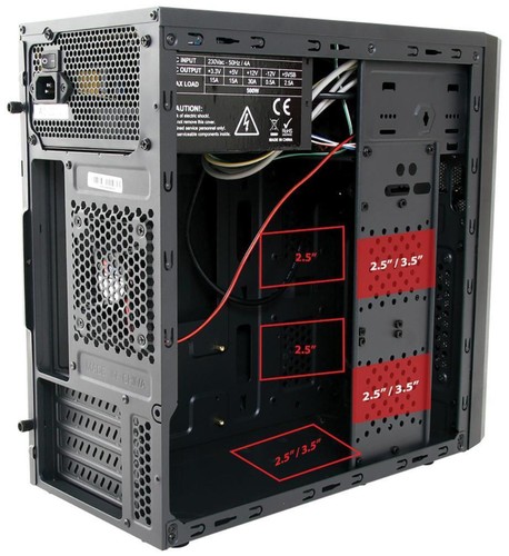 Micro ATX PC Case with 500W PSU, Black MX-A05 - Picture 2 of 3