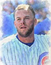 Stampa artistica David Bote Chicago Cubs Golden Walk-Off Grande Slam stile pastello opts