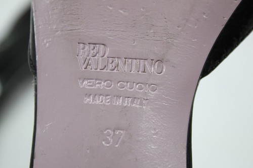 RED VALENTINO women shoes sz 6.5 Europe 37 black leather S9063 - Picture 3 of 4