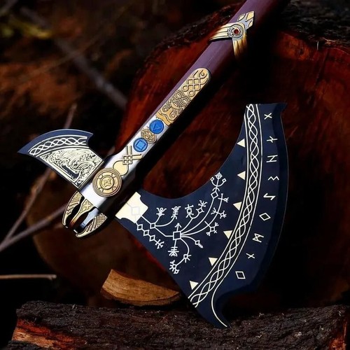 Custom handgeschmiedete God Of War Kratos Axt mit Scheide - Bild 9 von 10