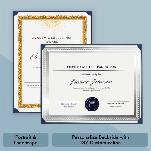 48 Pack Navy Blue Certificate Holders 8.5x11 Single Sided Award Diploma - Picture 7 of 9