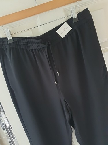 Ladies Per Una Tapered Ankle Grazer Black Trousers Uk Size 12 - Picture 2 of 7