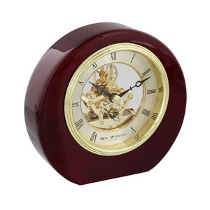 Small Contemporary Round Piano Wood Skeleton Mantel Desk Clock Ebay