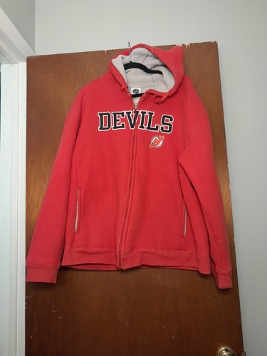 Official NHL Devils Red Zip Up Hoodie size XL/XG - Picture 1 of 12