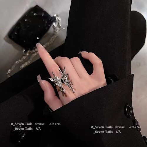 Romantic Luxury Ring Adjustable Party Jewelry Fashion Butterfly Rings Gothic Ope - 第 18/33 張圖片