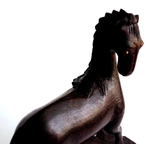 Wood Horse Hand Carved on Stand Vintage Lot #7 - Picture 3 of 6