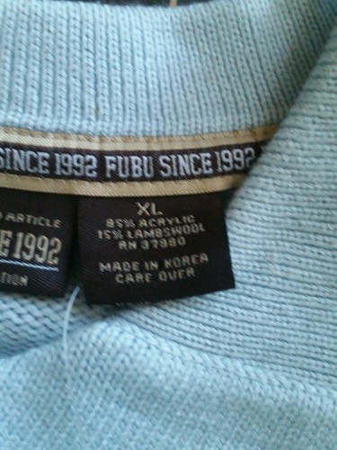 NWT FUBU Men's Sweater Size XL POWDER BLUE VARSITY COLLECTION NEW w/ TAGS - Picture 6 of 10