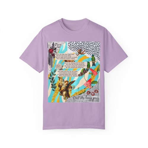 Cupid's kiss poem I love you collage Unisex Garment-Dyed T-shirt various colors - Picture 42 of 61