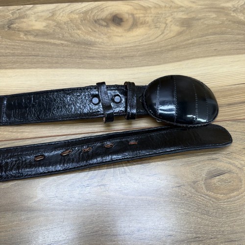 Cinturón Rodeo Max Para Hombre Talla 40 Negro Cuero Anguila Exótico Western Rodeo - Imagen 8 de 9