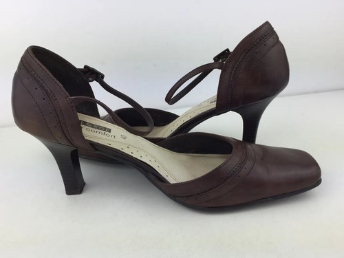 George Ultra Comfort Leather Women's Brown High Heel Shoes Ankle Strap UK 6.5 VG - Bild 5 von 11