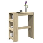 Bar Table Sonoma Oak Engineered Wood 90x40x103.5cm Tall 3-Shelf for Kitchen Bar
