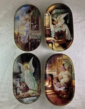 Plate Set of 4 German Guardian Angel Schutzengel Begleiter des Menschen Cradle +
