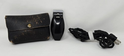 #ad Vintage Packard Elektro Model 1 Electric Corded Razor 1930s Black Leather Case $12.97