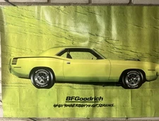 BFGOODRICH SIGN 1970 LIME HEMI PLYMOUTH CUDA  36” X 24”
