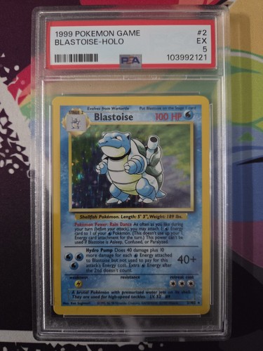 1999 POKEMON BASE SET UNLIMITED #2 BLASTOISE-HOLO PSA 5 - Picture 1 of 2