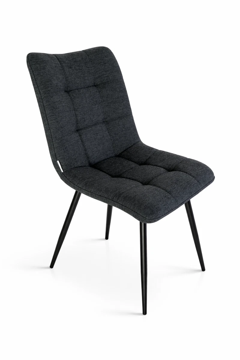 Esszimmerstuhl 4er Set gepolstert Stoff Stahlbeine bequem modern 50cm Sitzhöhe