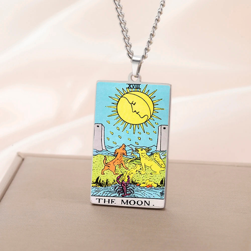 Collana con Tarocchi Colorati • Ciondolo Arcani Maggiori in Acciaio Inox Colorato - Foto 5 di 30