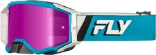 Fly Racing Zone Elite Goggles (One Size Fits Most, Blue/White / Magenta Mirror/S