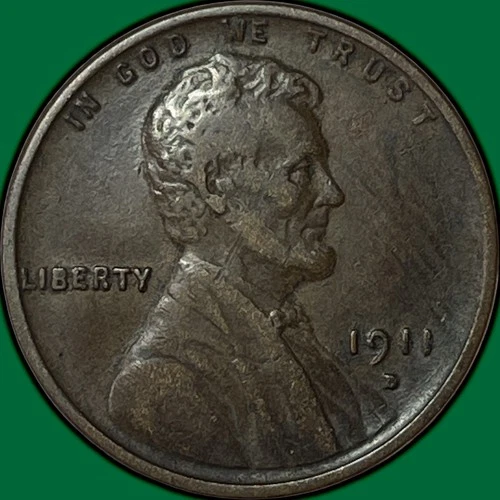 1911-D Lincoln Wheat Cent Choice Very Fine VF+ Coin #34556