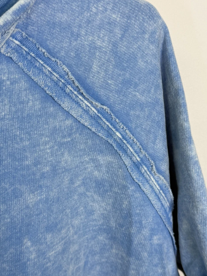 Zenana Blue Mineral Wash Cotton Tee Slouchy Casual Comfy Top XL - Image 2 of 4