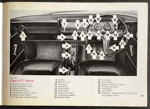 Manual del propietario del auto Ford Capri 1971 #CG180/1270 Dom Capri CAPRI GT - Imagen 3 de 5