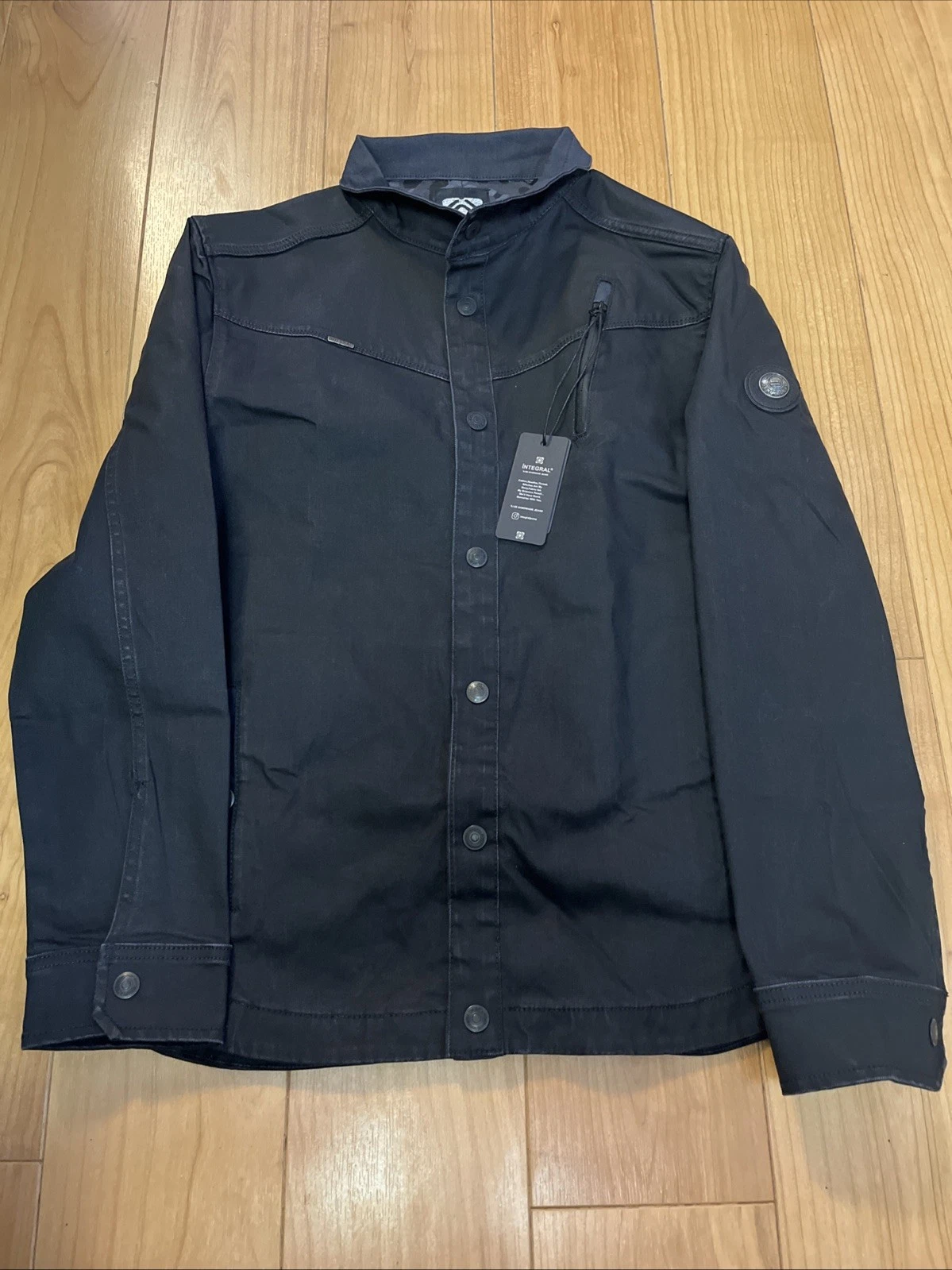 Integral Jeans Denim Jacket Black Lrg Slim Button Up