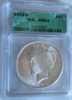 1922-D Peace Silver Dollar ICG MS63 - Handsome Bright White Satin - Denver Mint