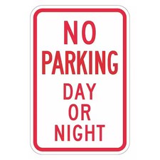 LYLE T1-2928-HI_12x18 No Parking Day Or Night Sign, 18" x 12,  T1-2928-HI_12x18