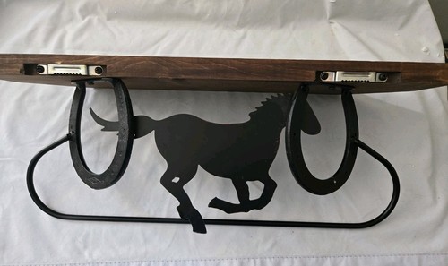 Vintage Home Interior Laufen Pferd Hufeisen Wandregal Handtuchhalter & Wandkunst - Bild 5 von 9