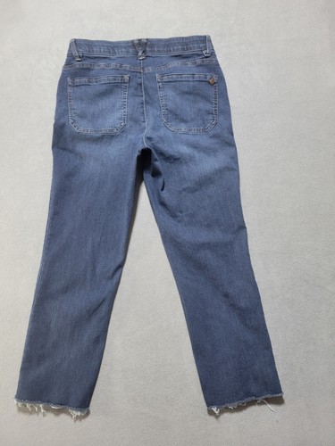Democracy Jeans Damen 12 Indigo Denim Straight Raw Hem Y2K Boho Grunge - Bild 2 von 10