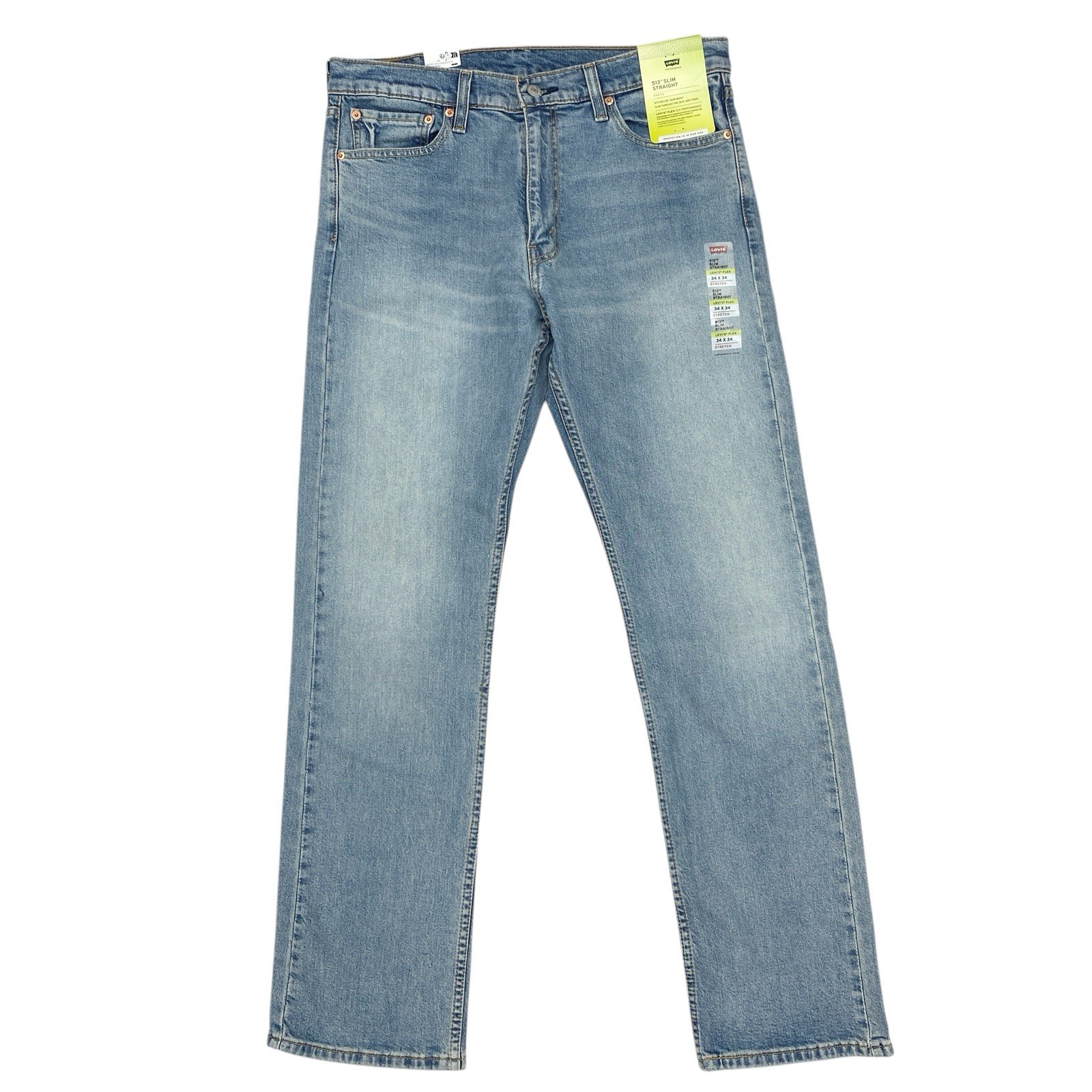 Мужские джинсы Levis 513 Slim Straight (34 x 34) из эластичного денима Flex Stretch Fit