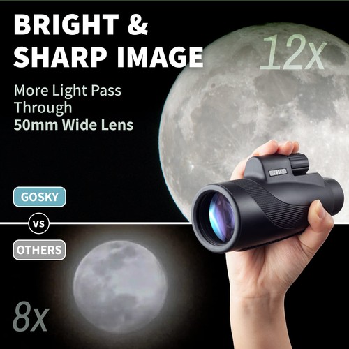 Titan 12X50 Monocular Telescope with Smartphone Holder - Waterproof Fog-Proof... - Picture 4 of 9
