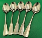 Set of 5 Oneida Distinction Deluxe COLONIAL ARTISTRY stainless oval soup spoons 
