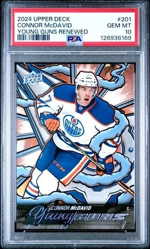 Connor McDavid 2024-25 Upper Deck Young Guns Renewed #201 Oilers PSA 10 GEM MT