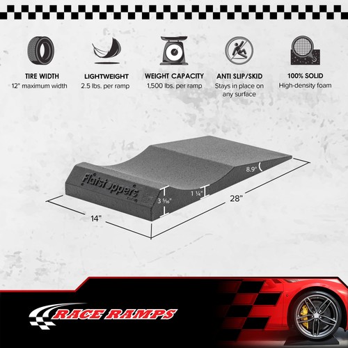 Race Ramps FlatStoppers Tire Saver Ramps for Car Storage 14" Wide 4PK (Open Box) - Bild 3 von 11